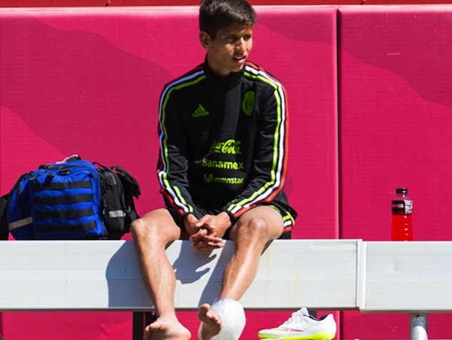 Damm injured his left ankle in Mexico's last practice before the game